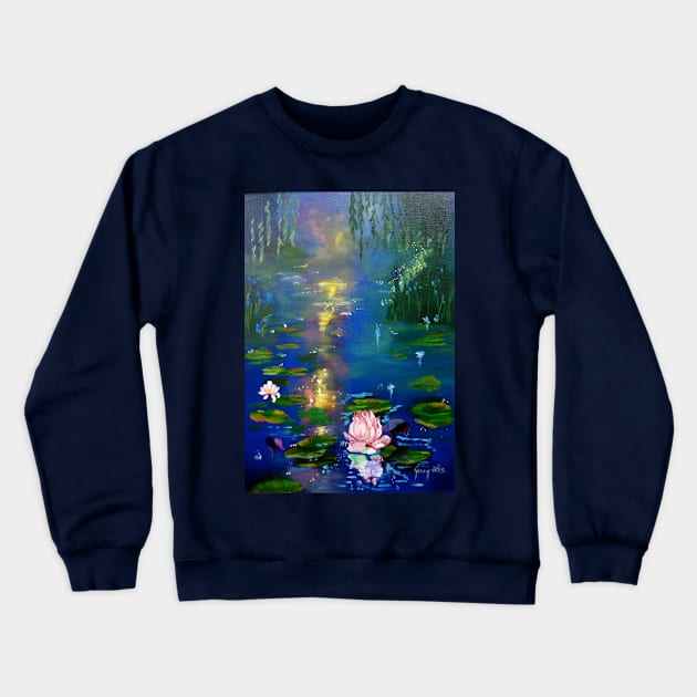 Evening on Monet's Pond Crewneck Sweatshirt by jennyleeandjim